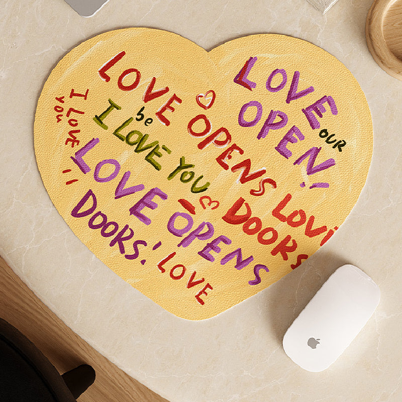 i love you colorful paint place mat