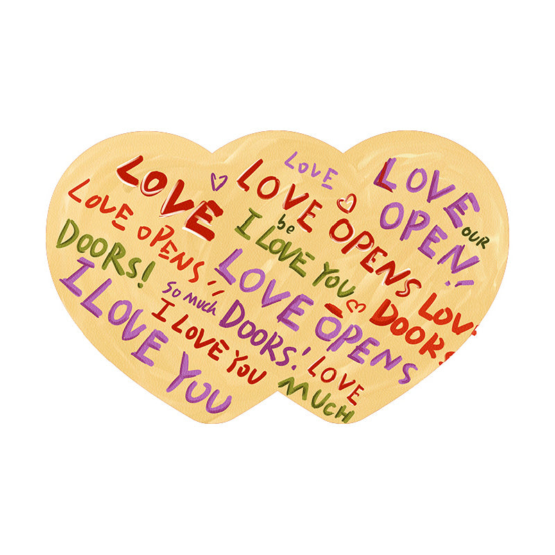 i love you colorful paint bath mat
