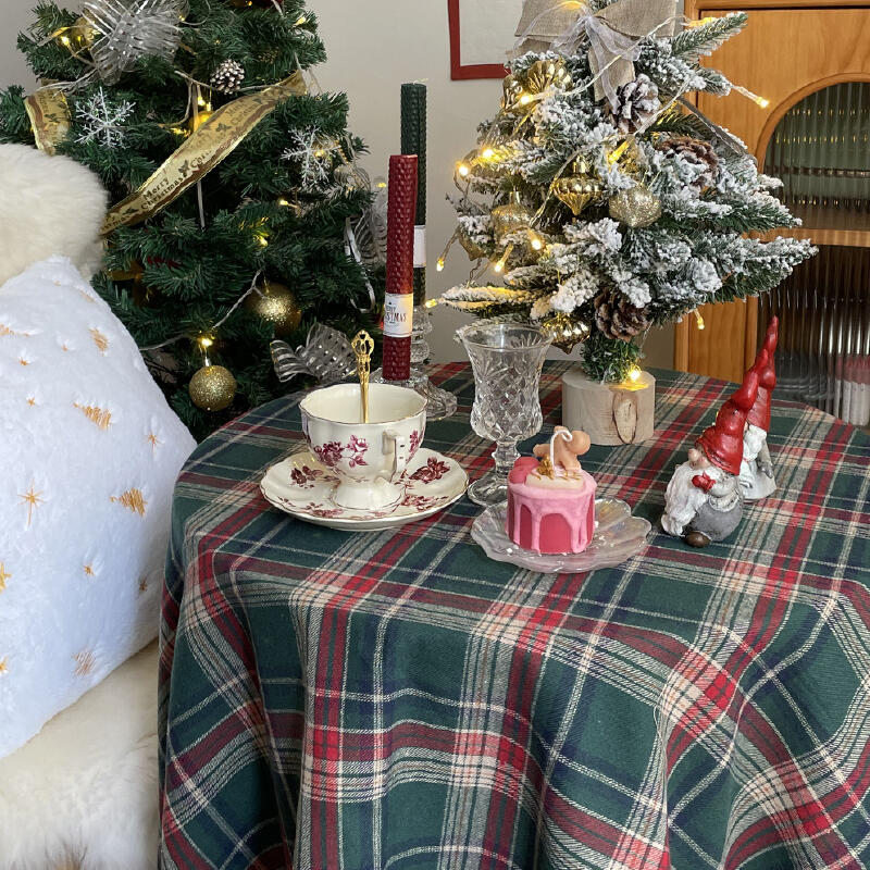 6size red and green plaid table cloth