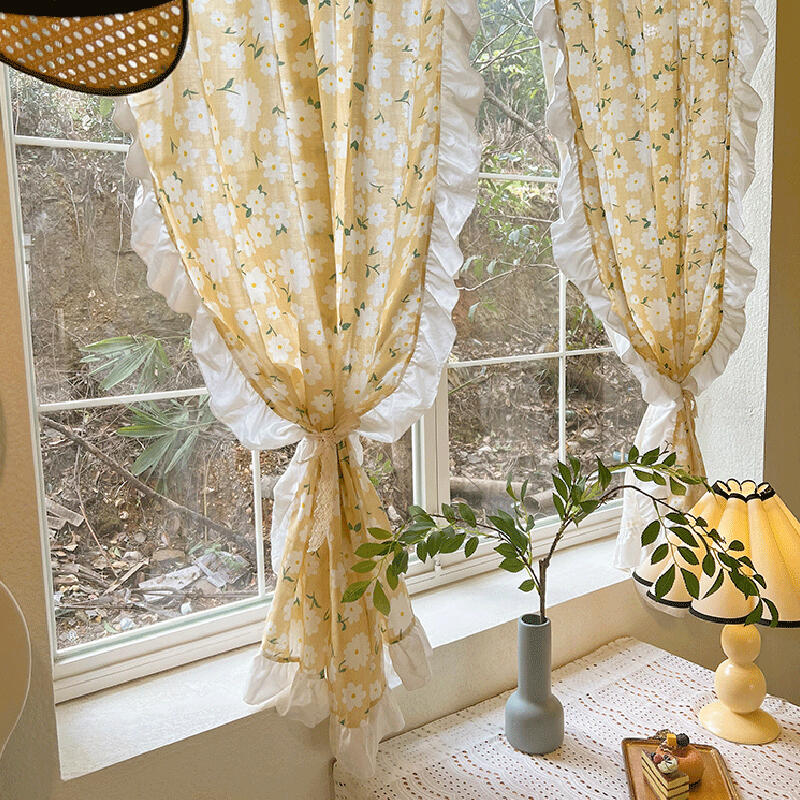 flower see through frill curtain