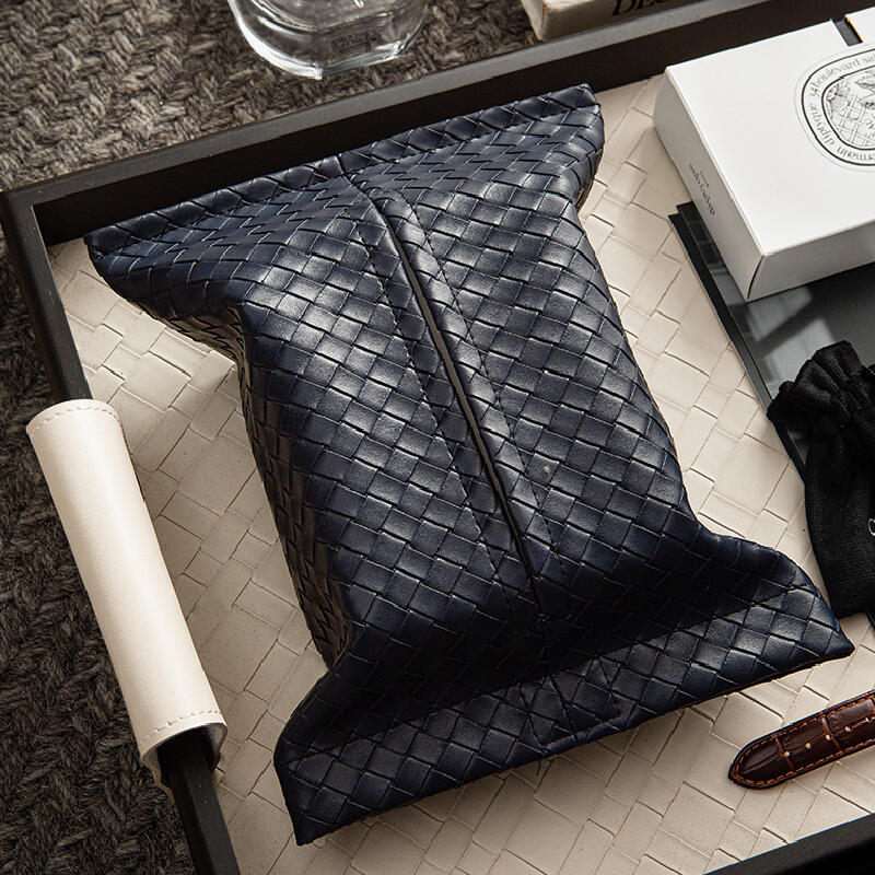 6color leather braided tissue case