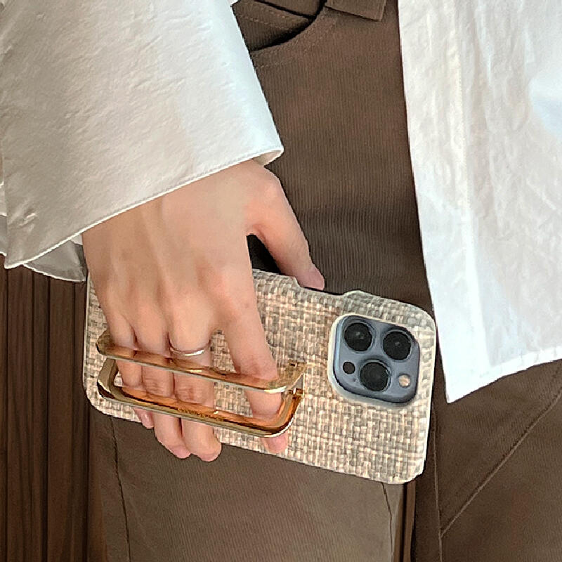tweed square buckle iPhone case