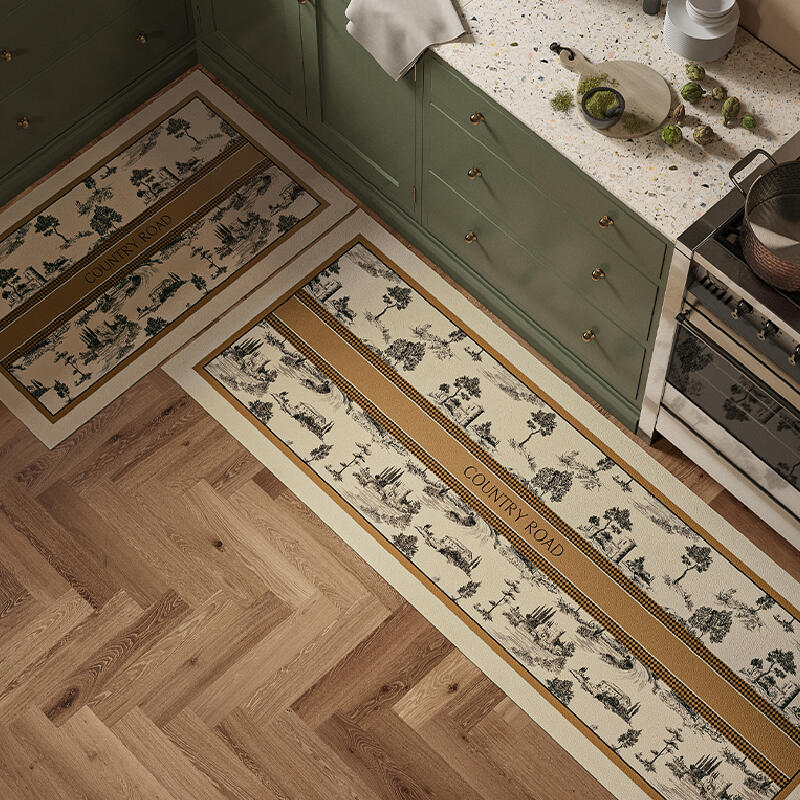 country road logo kitchen mat