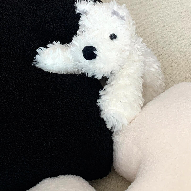 3size white dog doll