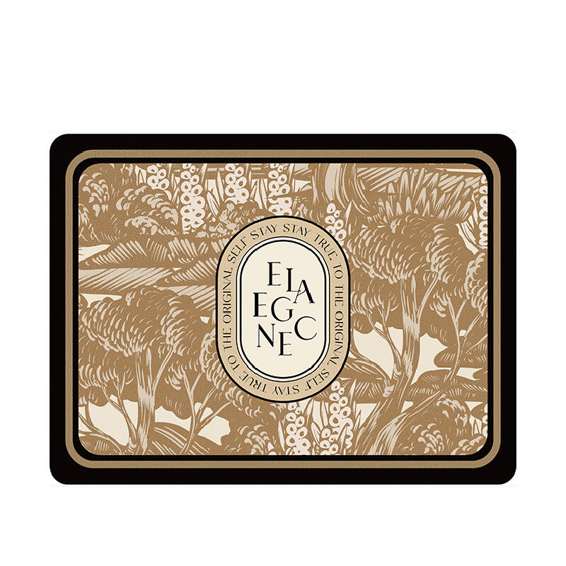 beige elegance logo square sink mat
