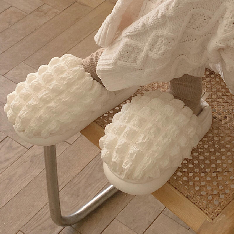 2color quilted down platform roomshoes