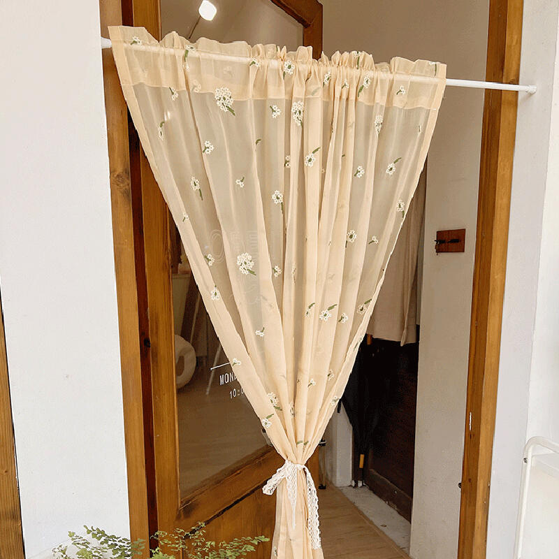 natural flower see through curtain