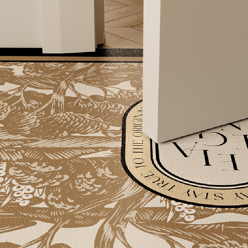 brown elegance logo kitchen mat