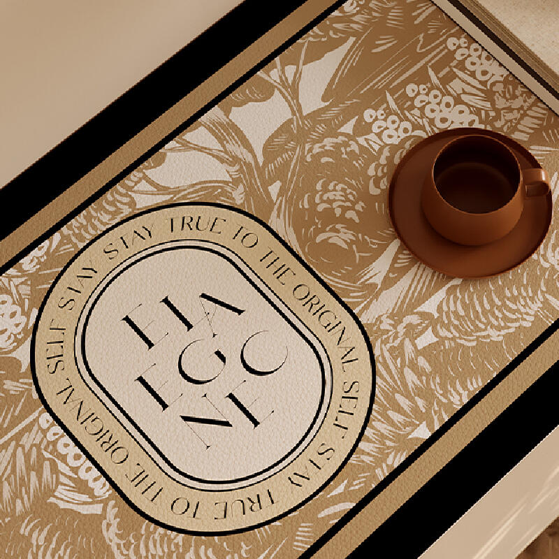 brown elegance logo square shelf mat