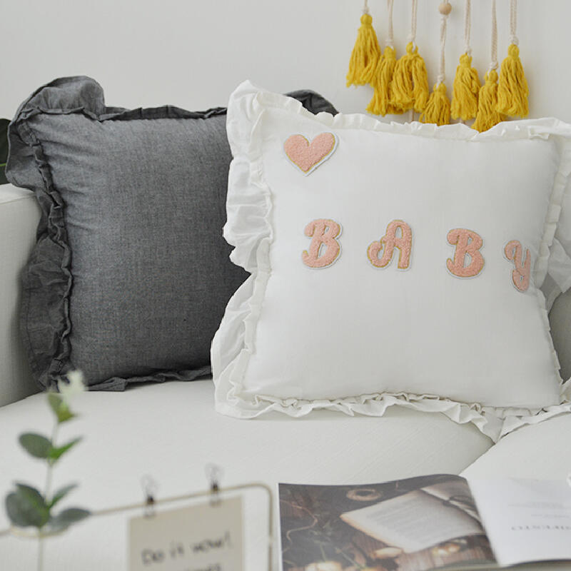 5design simple frill square cushion