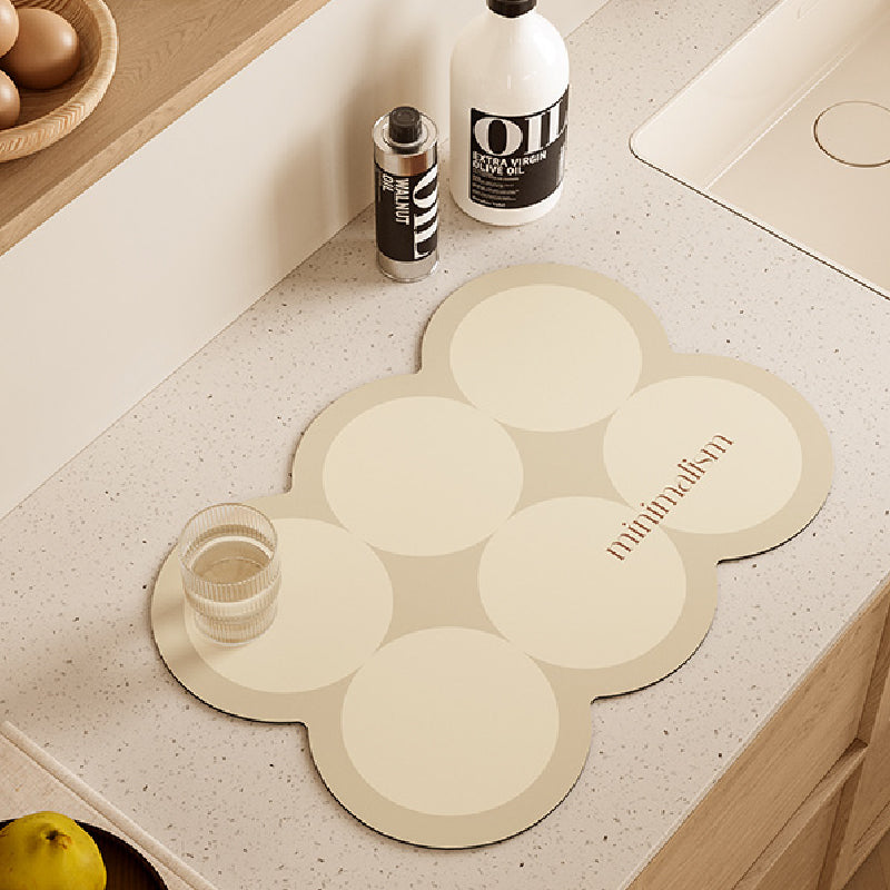 brown circle minimalism sink mat