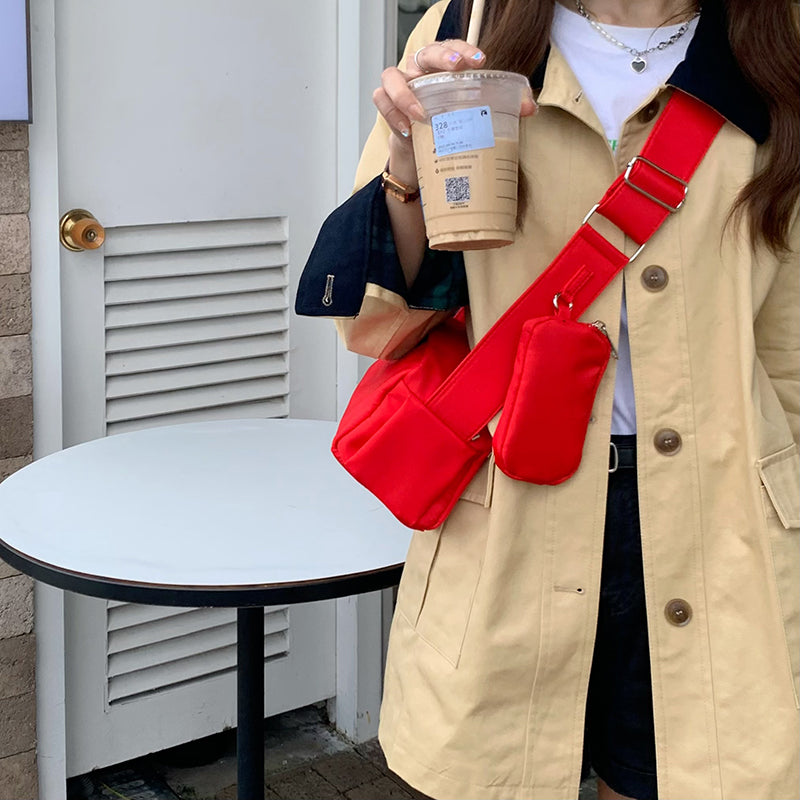 2color casual square shoulder bag