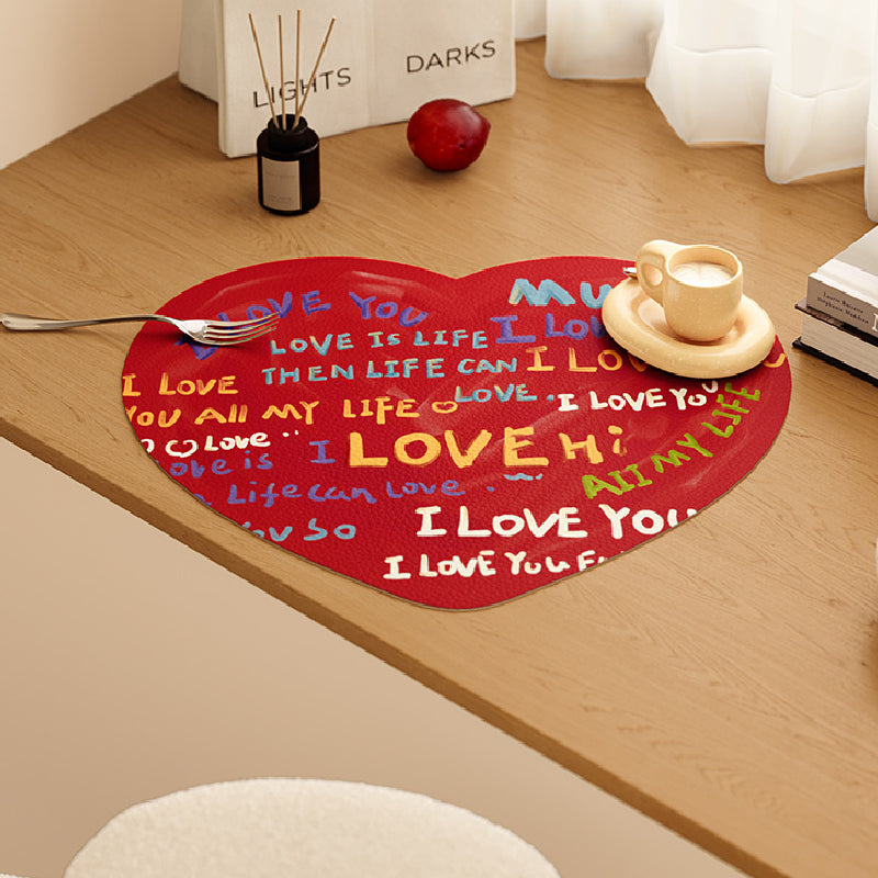 i love you colorful paint place mat