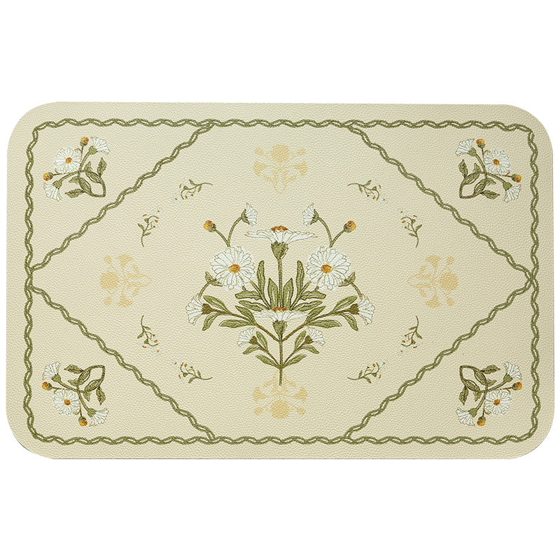 white flower place mat