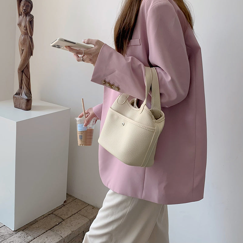 3color autumn mini leather bag