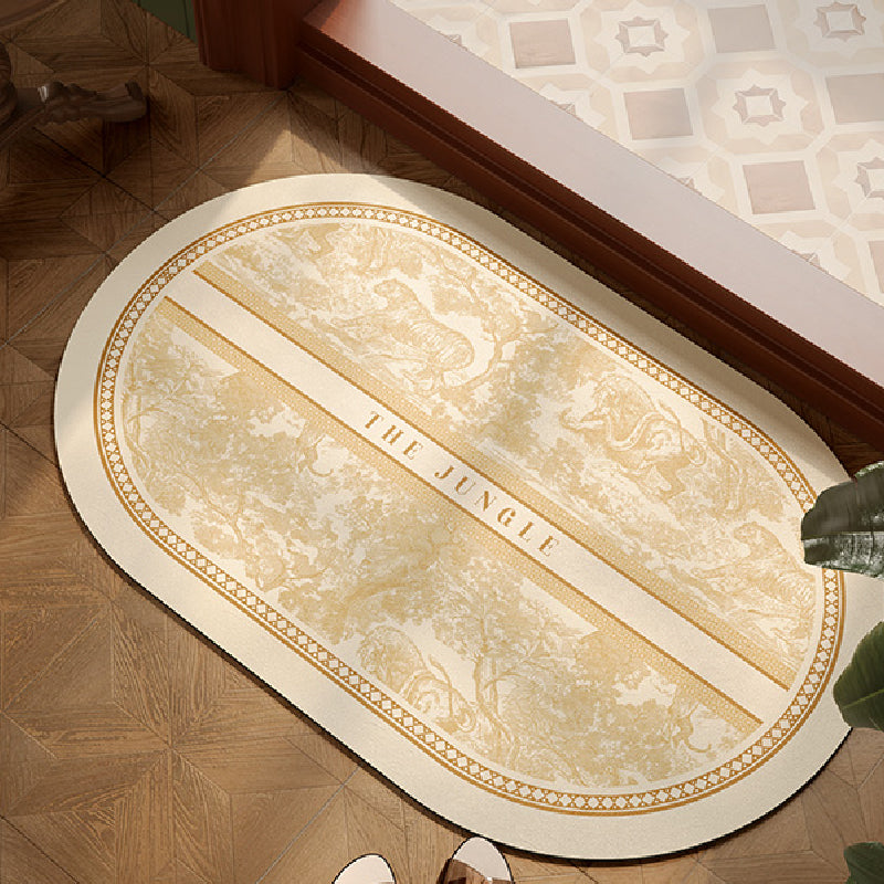 the jungle white elegant bath mat