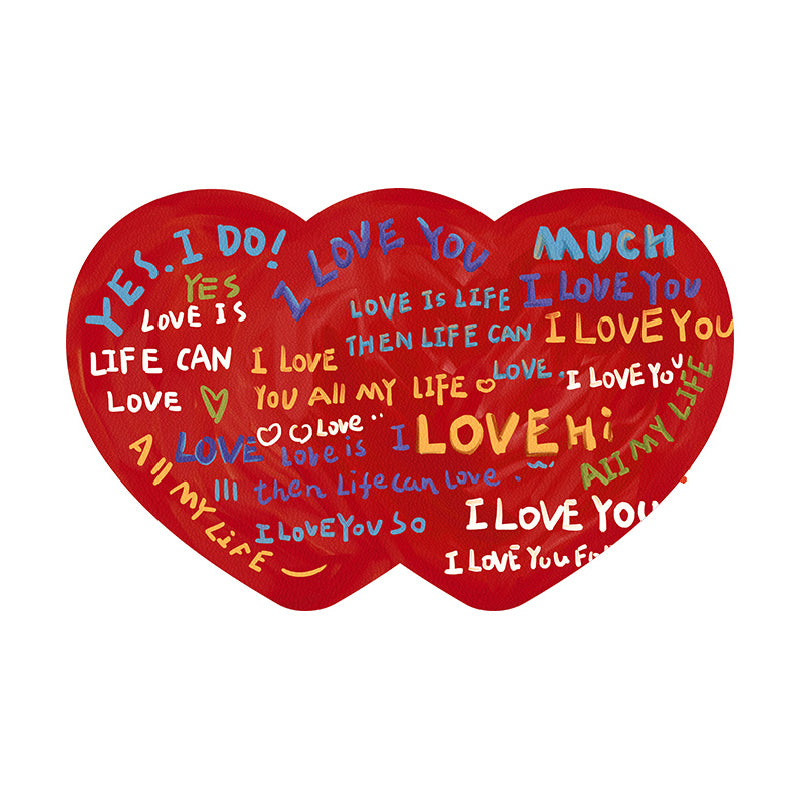 i love you colorful paint bath mat
