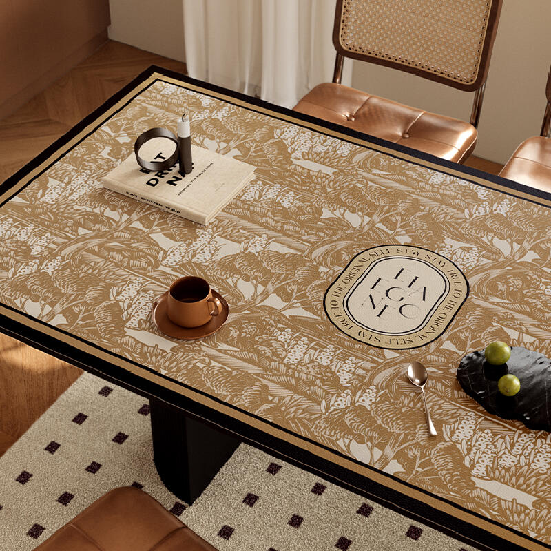 brown elegance logo square table mat