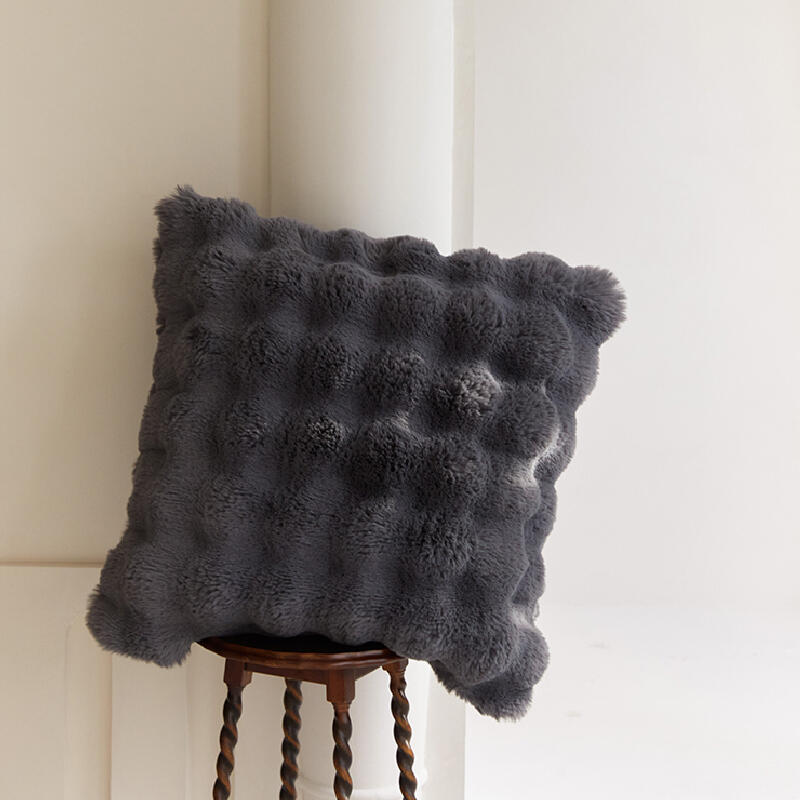 3color marshmallow fur waffle cushion