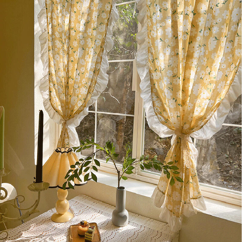 flower see through frill curtain