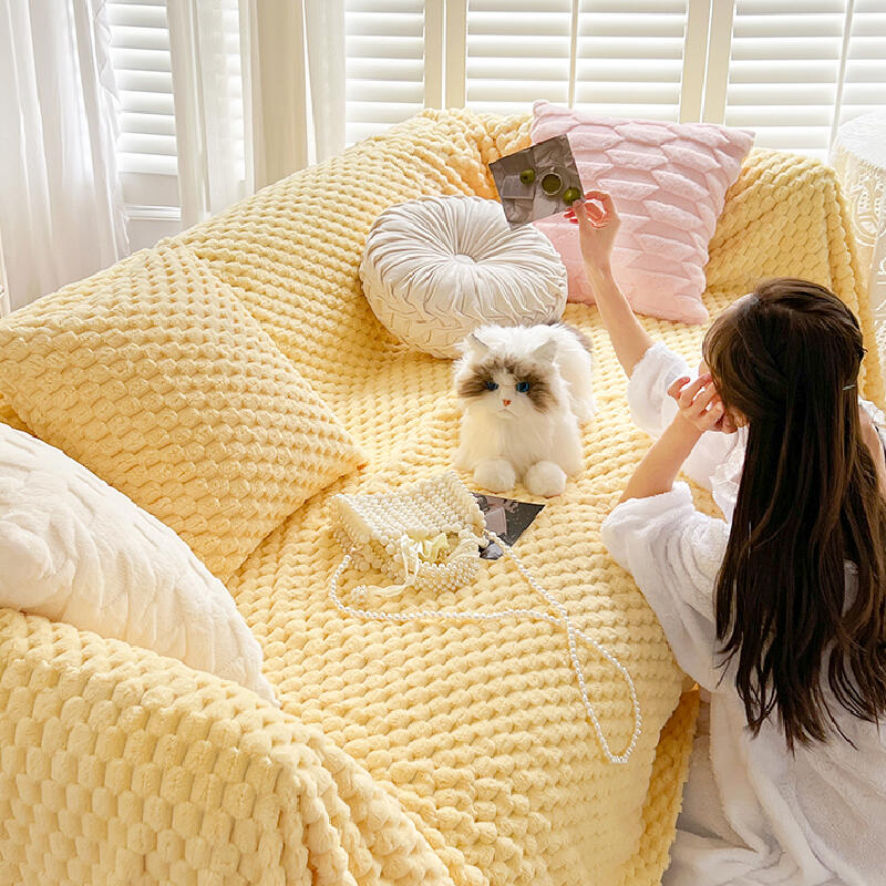 3color waffle fabric simple cushion