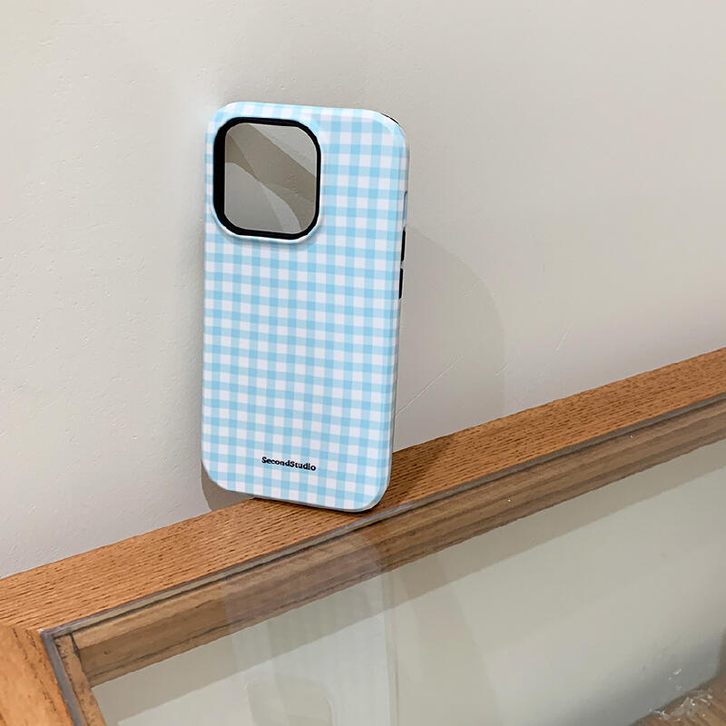 Light Blue check iPhone case
