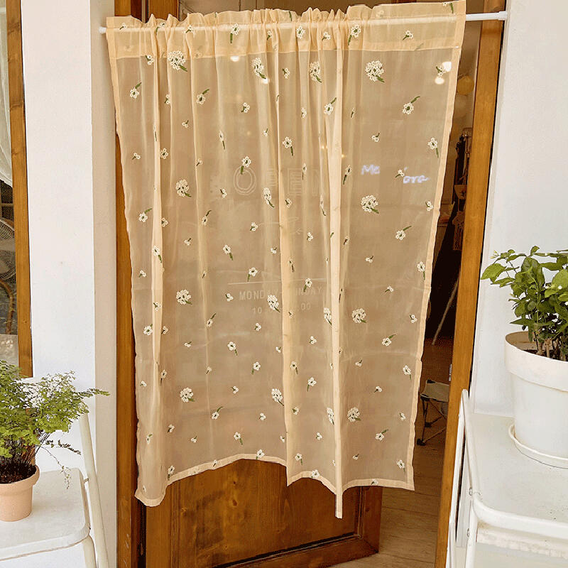 natural flower see through curtain