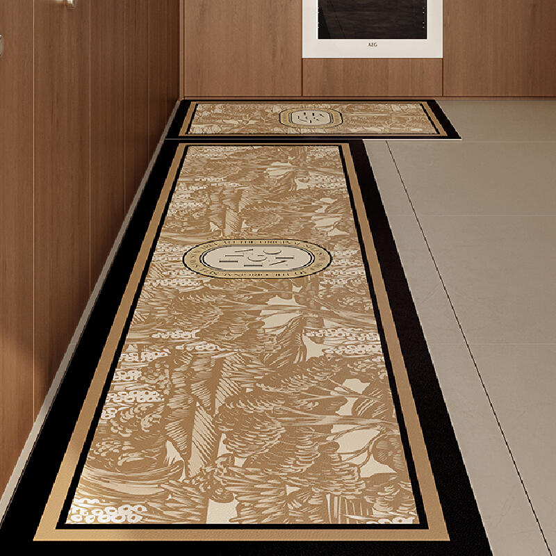 brown elegance logo kitchen mat