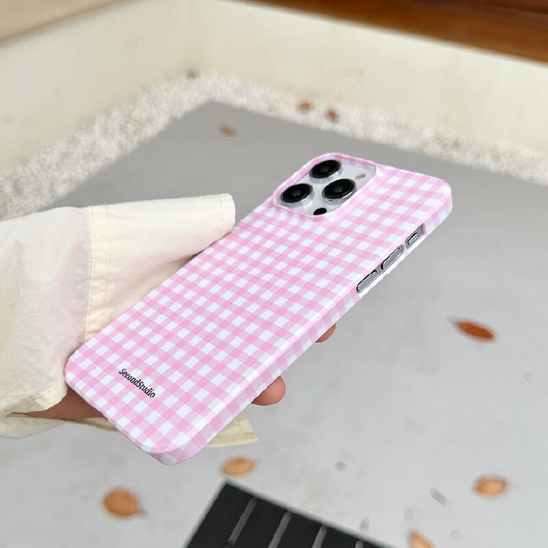 pink check iPhone case