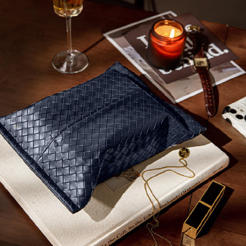 6color leather braided tissue case