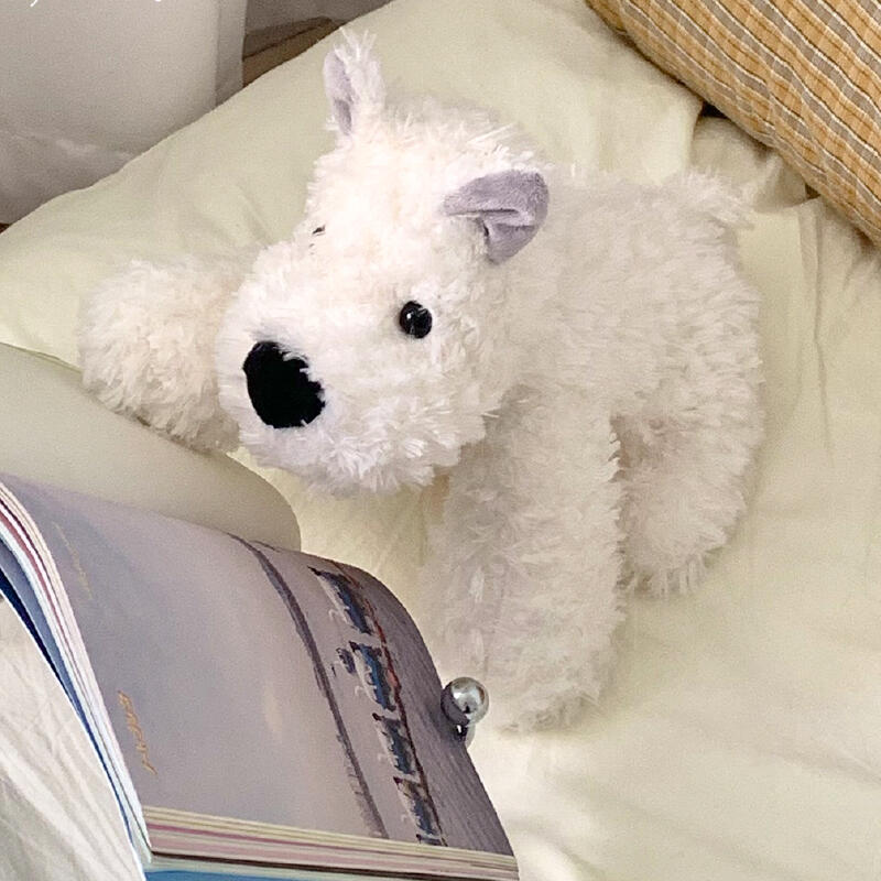 3size white dog doll