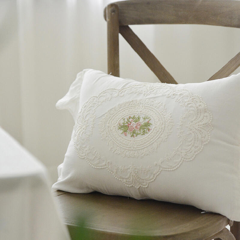 white frill flour square cushion