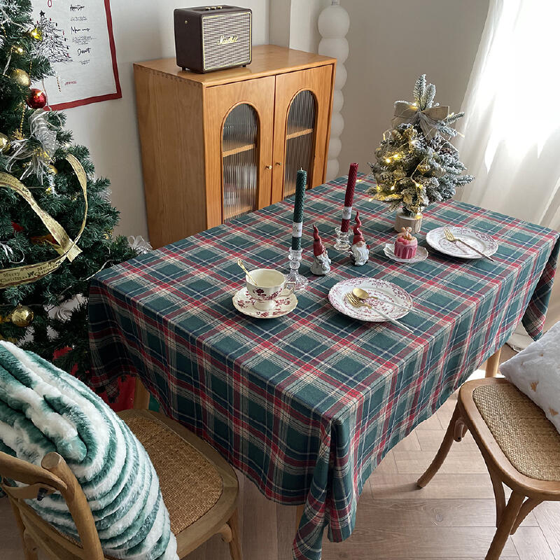 6size red and green plaid table cloth