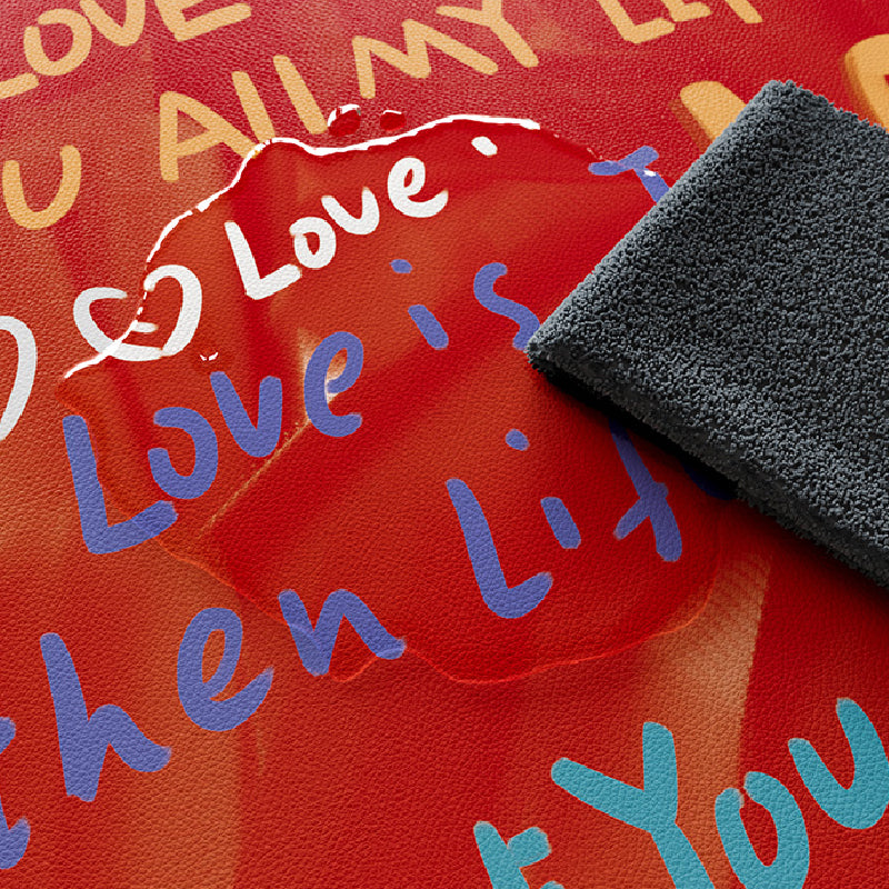 i love you colorful paint sink mat