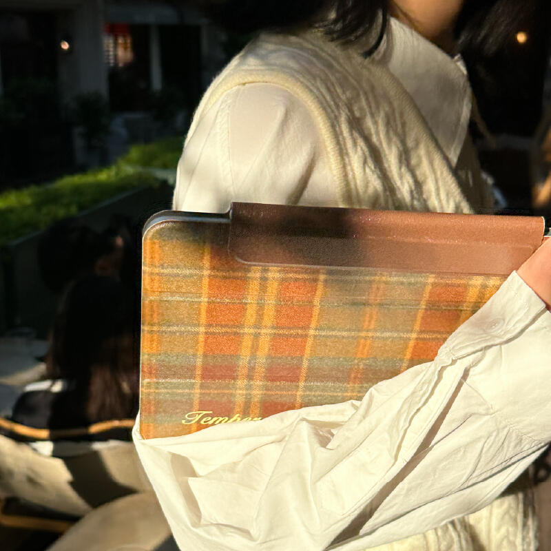 brown check iPad case