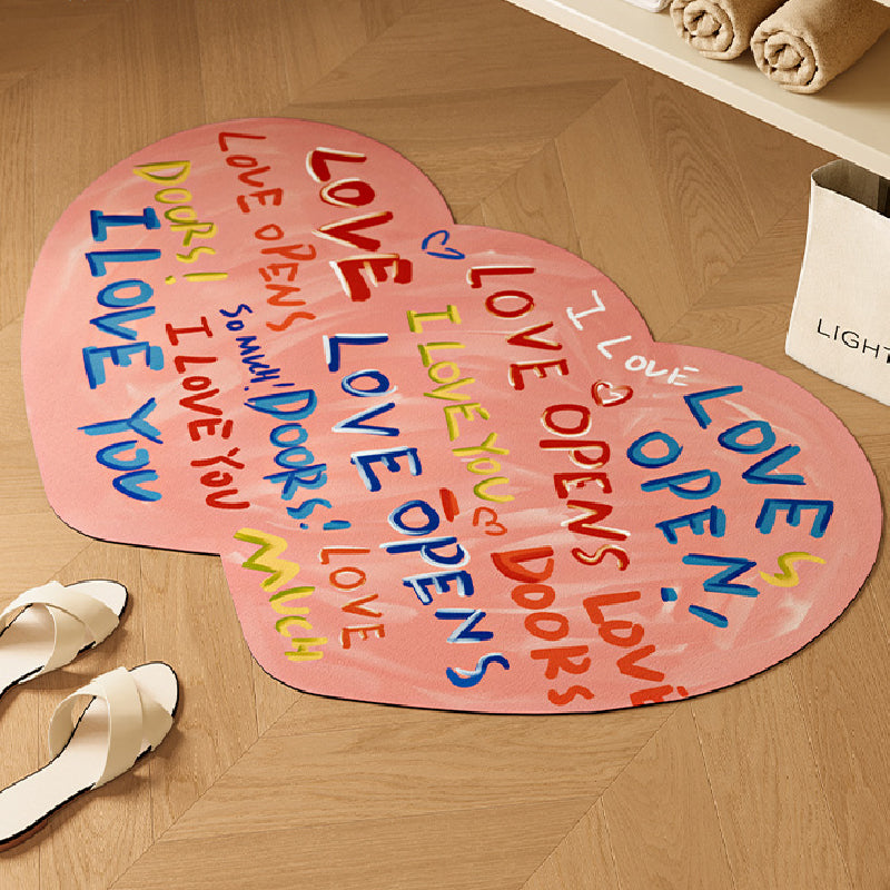 i love you colorful paint bath mat