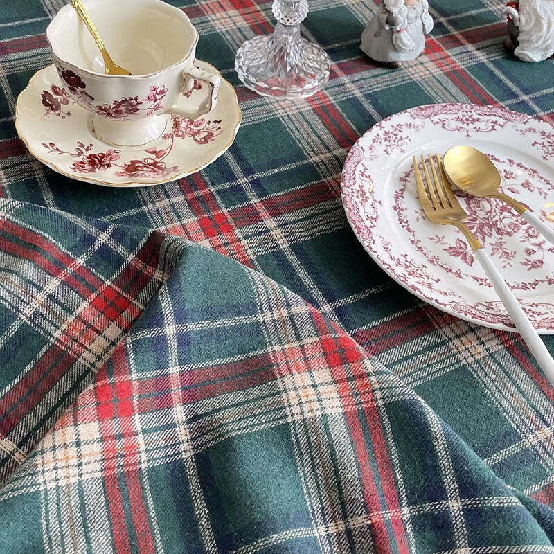 6size red and green plaid table cloth