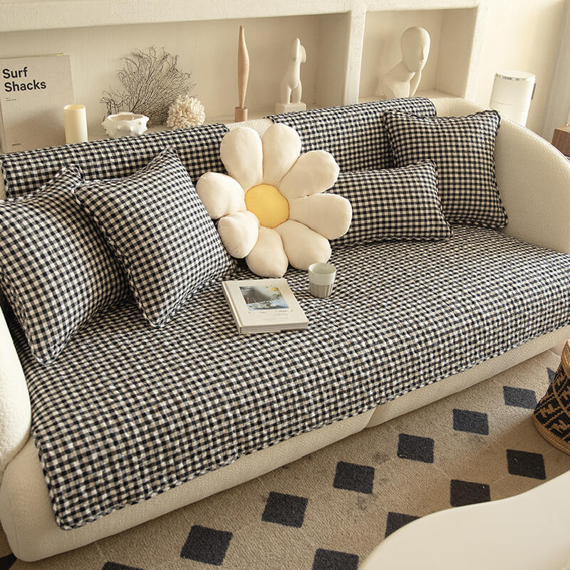 quilting check sofa cushion