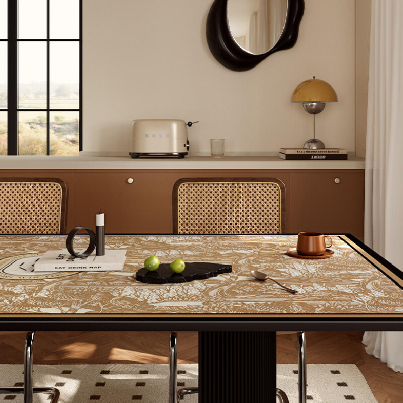 brown elegance logo square table mat