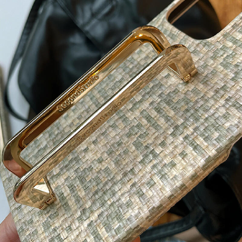 tweed square buckle iPhone case