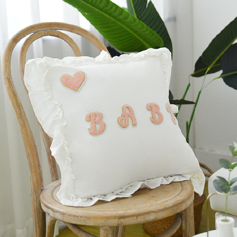 5design simple frill square cushion