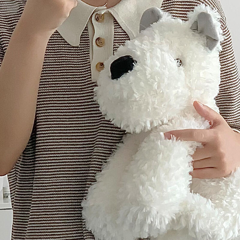 3size white dog doll