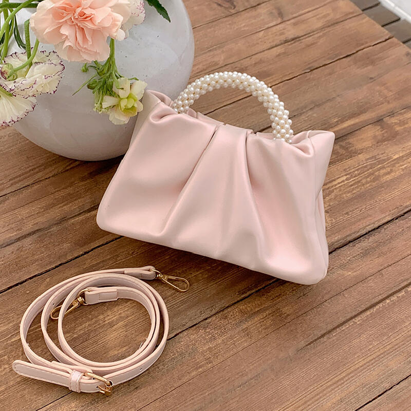 2way leather perl hand bag