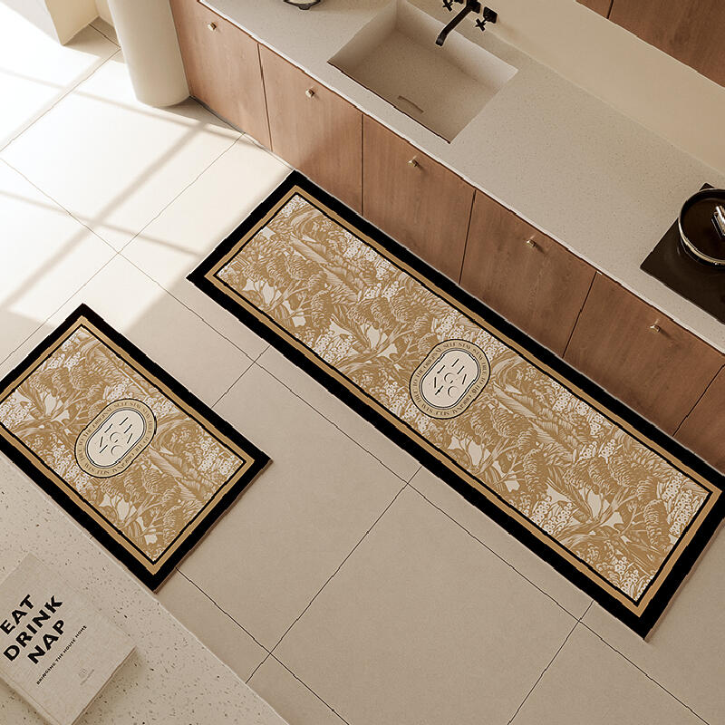 brown elegance logo kitchen mat