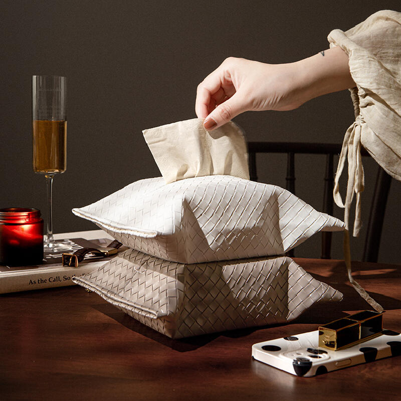 6color leather braided tissue case