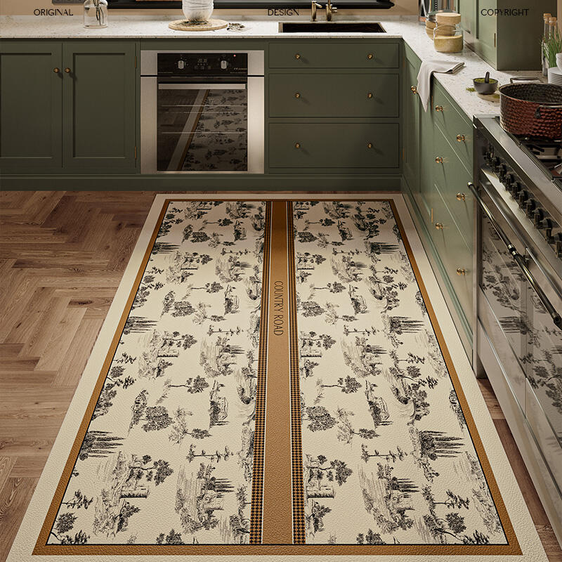country road logo kitchen mat