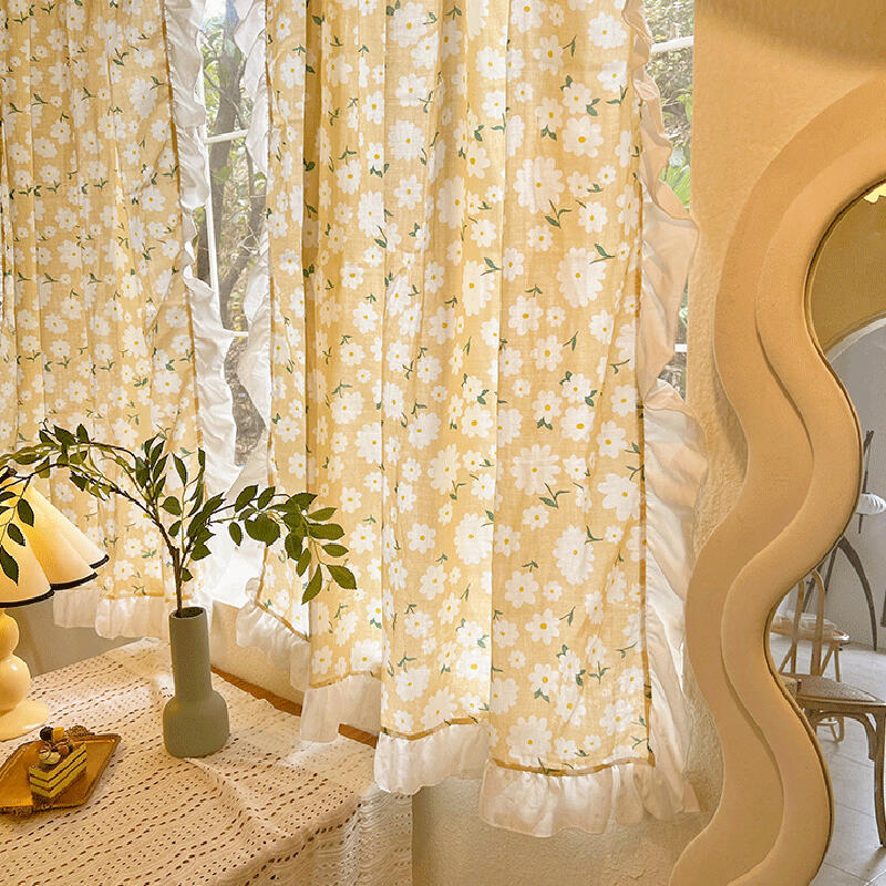 flower see through frill curtain