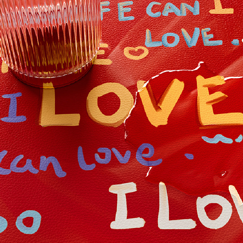 i love you colorful paint place mat