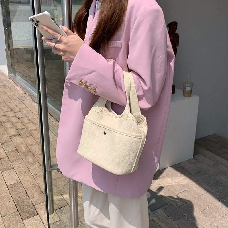 3color autumn mini leather bag