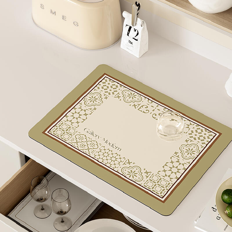 light green modern sink mat